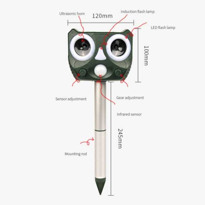 119A Solar-Ultraschall-Insektenschutzmittel für den Außenbereich, Tierschutzmittel, Ultrasonic Insect Repellent – Bild 3