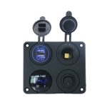 Automobil Motorrad Schiff Modifizierte Universal Dual USB Buchse Spannungsmessmaschine Schalter 4 In 1 Kombiniertes Panel, P15+D3+Y2+K5