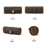 Contacts Family CF1117B 3 Uhrenpositionen Leder-Uhrenbox mit runder Schnalle Outdoor-Reise-Uhrenaufbewahrungsbox, CF1117A – Bild 4