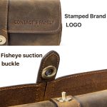 Contacts Family CF1117B 3 Uhrenpositionen Leder-Uhrenbox mit runder Schnalle Outdoor-Reise-Uhrenaufbewahrungsbox, CF1117A – Bild 5