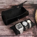 Contacts Family CF1117B 3 Uhrenpositionen Leder-Uhrenbox mit runder Schnalle Outdoor-Reise-Uhrenaufbewahrungsbox, CF1117A – Bild 6