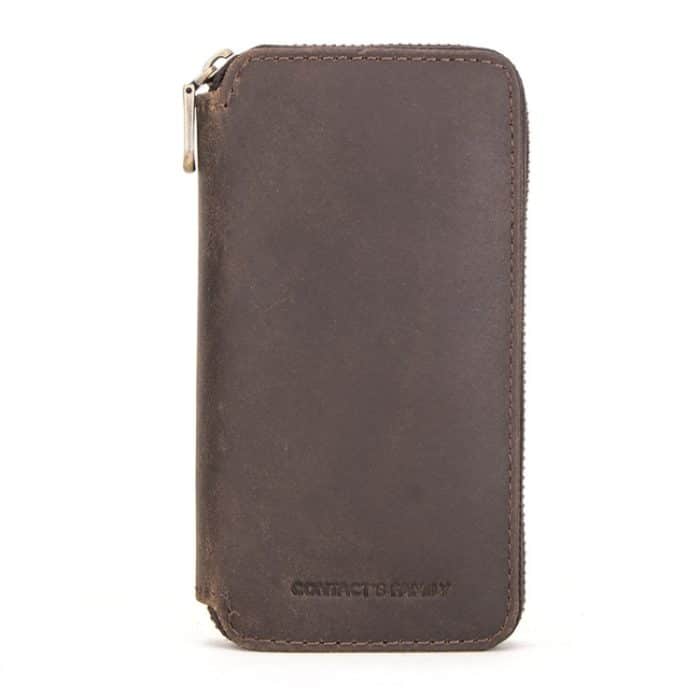 TBD0572224501A.jpg Contacts Family CF1114 Leder-Uhrenbox, Retro-Crazy-Horse-Leder-Reißverschluss-Paar-Uhrentasche, CF1114 – Bild 1