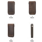 Kontakte Familie CF1121 Retro Crazy Horse Lederuhr Aufbewahrungsbox Einzeluhr Sitz Tragbare Uhr Reißverschlusstasche, CF1121 – Bild 2