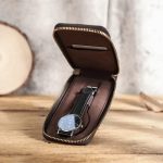 Kontakte Familie CF1121 Retro Crazy Horse Lederuhr Aufbewahrungsbox Einzeluhr Sitz Tragbare Uhr Reißverschlusstasche, CF1121 – Bild 7