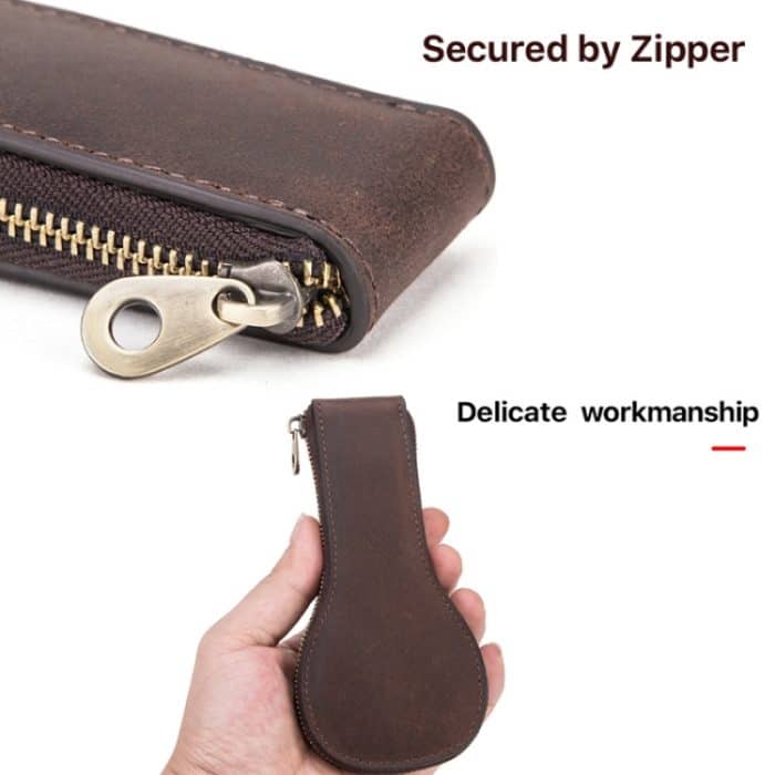 Kontakte Familie CF1112 Einzeluhr Position Retro Crazy Horse Lederuhr Aufbewahrungsbox Uhr Reißverschlussetui, CF1112 – Bild 5