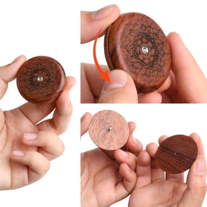 Brot-Baguette-Rundmesser, doppelseitiges Brotschneidemesser aus Holz mit 5 Klingen, Beech, Flower Pear Wood, Pattern 1 Flower Pear Wood, Pattern 2 Flower Pear Wood, Pattern 3 Flower Pear Wood, Pattern 4 Flower Pear Wood, Pattern 5 Flower Pear Wood... – Bild 4