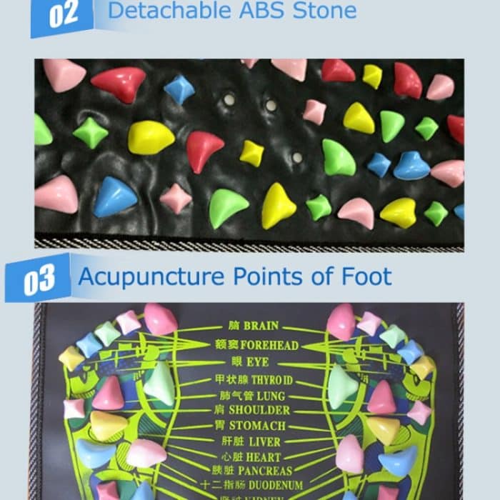 Imitation Stein Fußmassage Pad Fuß und Bein Schmerzlinderung Physiotherapie Gesundheit Akupressur Pad, 70 x 35cm – Bild 4