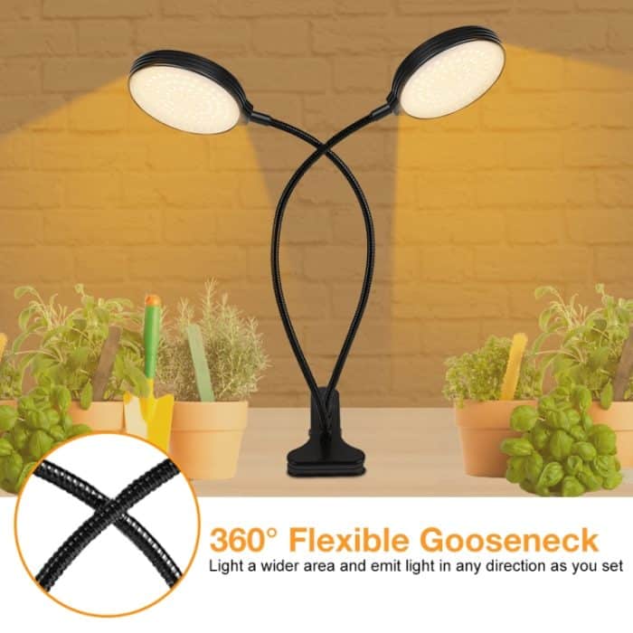 LED-Pflanzenwachstumslampe, USB-Fernbedienung, Clip, wasserdicht, volles Spektral-Naturweiß, Sämling-Pflanzlicht, 15W One Head, 30W Two Head, 45W Three Head, 60W Four Head – Bild 4
