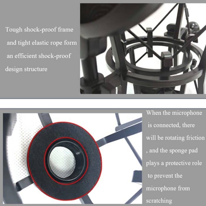 Mikrofon-Stoßfeste Halterung, Kondensatormikrofon-Blowout-Abdeckungsset, SH-100, SH-101 – Bild 5