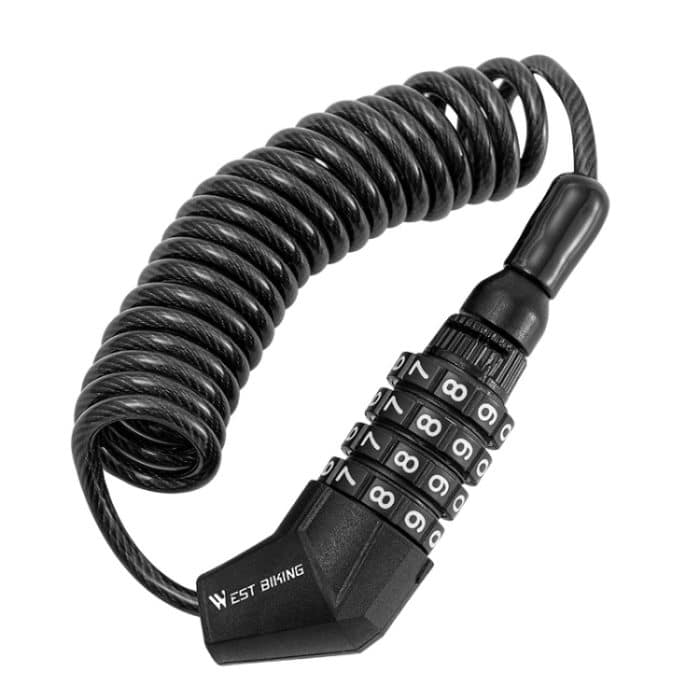 WEST BIKING YP0705063 Fahrradschloss Motorradhelmschloss Diebstahlsicheres Passwort-Kabelschloss, WEST BIKING YP0705063 – Bild 2