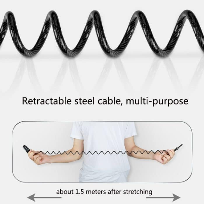 WEST BIKING YP0705063 Fahrradschloss Motorradhelmschloss Diebstahlsicheres Passwort-Kabelschloss, WEST BIKING YP0705063 – Bild 3