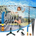 Trampolin 360 Grad automatisch rotierender Sprinkler Gartenwasserspielzeug, Größe:, Large (Green), Small (Blue) – Bild 6