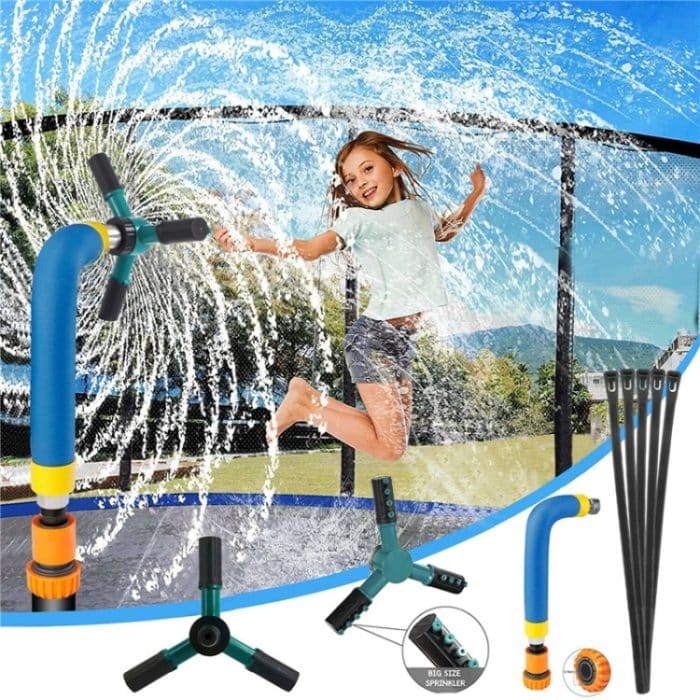 Trampolin 360 Grad automatisch rotierender Sprinkler Gartenwasserspielzeug, Größe:, Large (Green), Small (Blue) – Bild 6