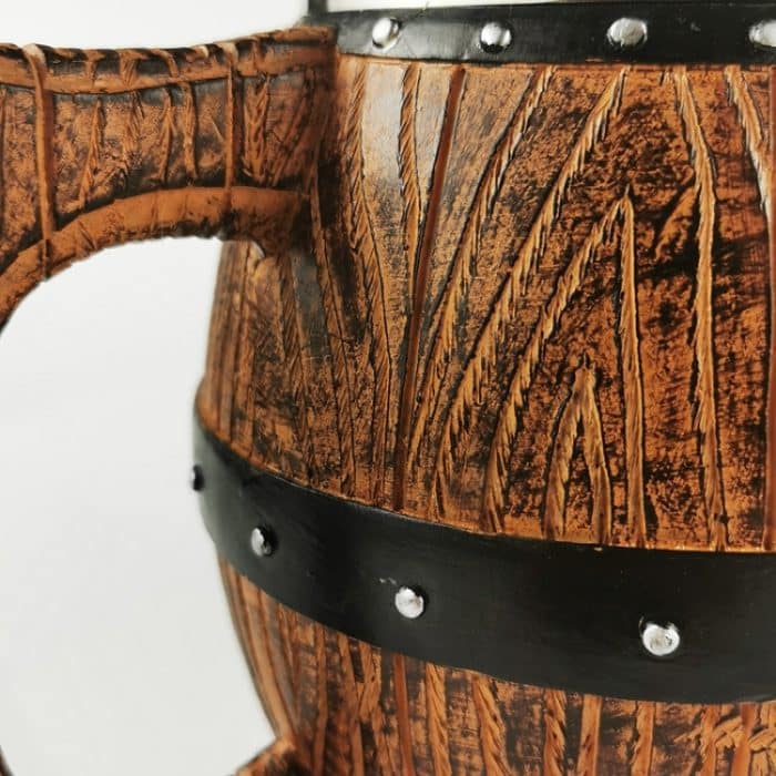 Edelstahl-Holzfass-Bierkrug, großes Fassungsvermögen, Weinfassbecher, personalisiertes Barzubehör, 550ml, 450ml – Bild 5