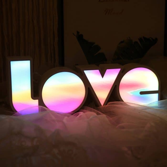 HS-1255 Hochzeit Valentinstag Geständnis LIEBE LED-Buchstabenlampe Liebesthema Modellierlampe, C – Bild 1