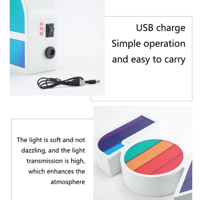 HS-1255 Hochzeit Valentinstag Geständnis LIEBE LED-Buchstabenlampe Liebesthema Modellierlampe, C – Bild 4