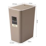 Rechteckiger Haushalts-Presstyp, 12 Liter, Wohnzimmer, abgedeckter Sortier-Kunststoff-Mülleimer mit Abdecklippe – Bild 3
