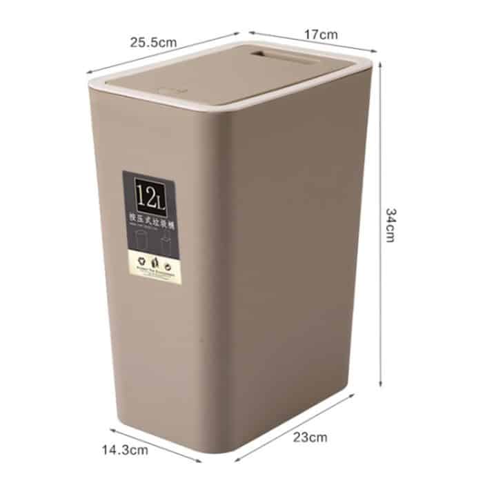 Rechteckiger Haushalts-Presstyp, 12 Liter, Wohnzimmer, abgedeckter Sortier-Kunststoff-Mülleimer mit Abdecklippe – Bild 3