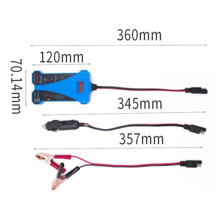 805A 12V Drei-in-Eins-Batterietester, digitaler Anzeigetester, Blue, 12V – Bild 4