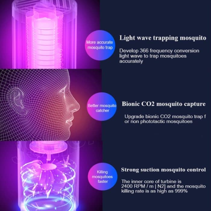 DAI HEART Elektrische Mückenvernichter-Lampe für den Außenbereich, Haushalt, Photokatalysator, Mückenvernichter, Stil:, USB Direct Plug, Rechargeable – Bild 3