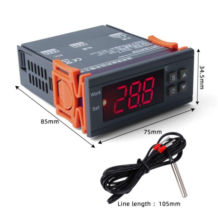 MH-1210W Digital LCD-Temperaturregler Thermoelement-Thermostatregler mit Sensor-Termometer, Temperaturbereich: -50 bis 110 Grad Celsius – Bild 3