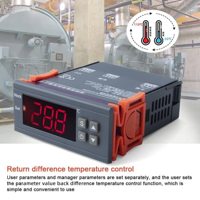 MH-1210W Digital LCD-Temperaturregler Thermoelement-Thermostatregler mit Sensor-Termometer, Temperaturbereich: -50 bis 110 Grad Celsius – Bild 5