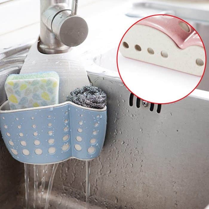 Küche Schwamm Abflusshalter Weizenfaser Lagerregal Korb Waschlappen Toilette Seife Regal Organizer – Bild 7