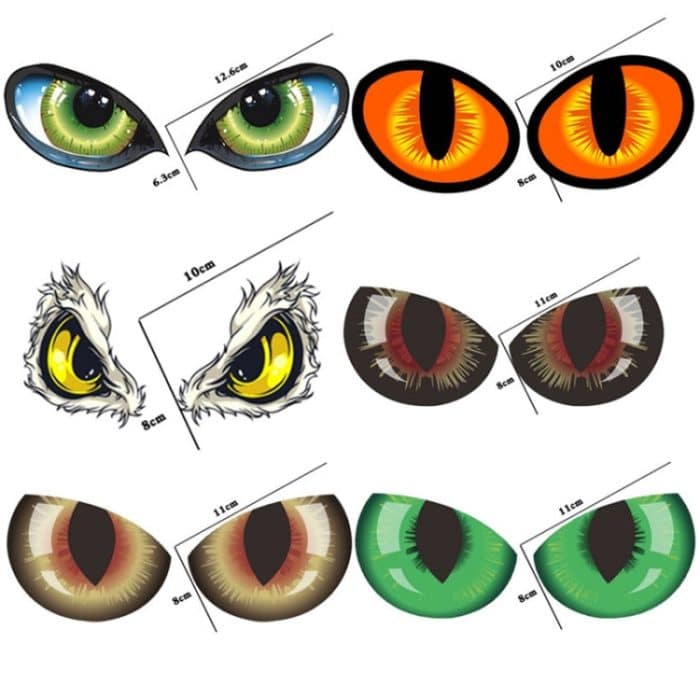 10 PCS Auto Reflektierende Auto Aufkleber Rückspiegel Auge Lustige Aufkleber 3D Scratch Blocking Körper Aufkleber Dekorative Aufkleber – Bild 3