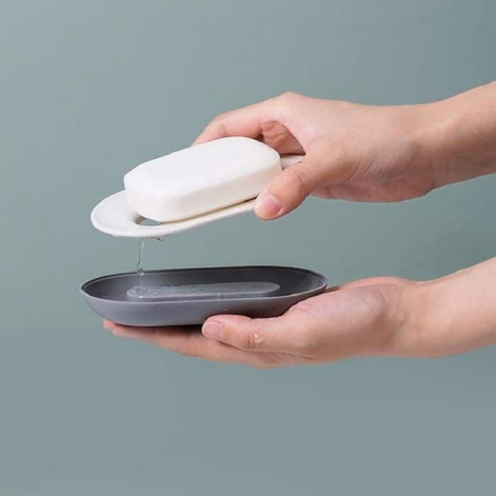 2 Teile/satz Doppelschicht Haushaltsablauf Seifenkiste Badezimmer Kreative Tragbare Seifenhalter – Bild 3