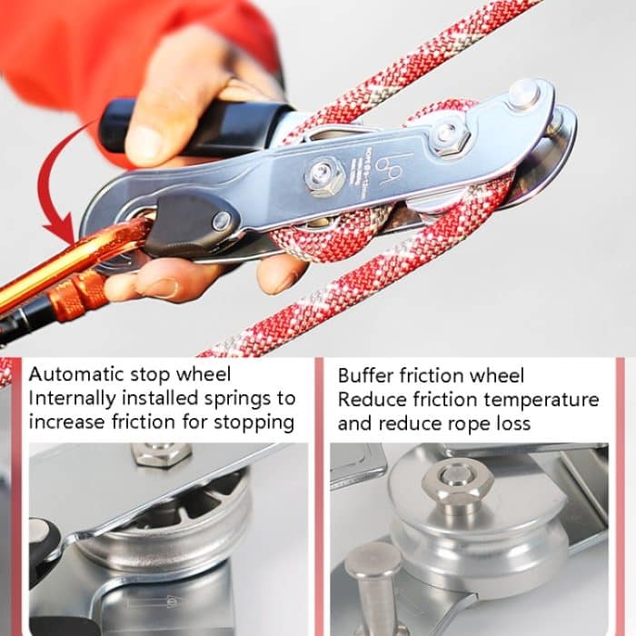XINDA XD8604 Handgesteuertes Kletterstopp-Abseilgerät für den Außenbereich, Abseilgerät, XINDA XD8604 (Blue), XINDA XD8604 (Silver) – Bild 5