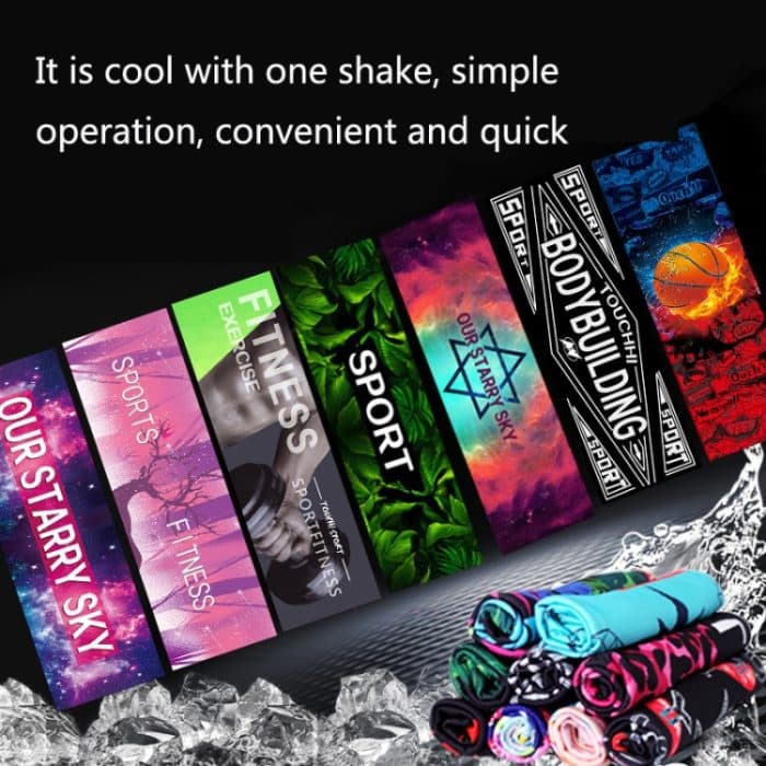 2 Stück Fitness-Kalthandtuch, Outdoor-Sport, kühlendes, schnell trocknendes Handtuch, Größe: 100 x 30 cm, Quick-Drying Towel, Size: 100 x 30cm(Power), Quick-Drying Towel, Size: 100 x 30cm(Fairy Deer), Quick-Drying Towel, Size: 100 x 30cm(Blue Feather)... – Bild 5