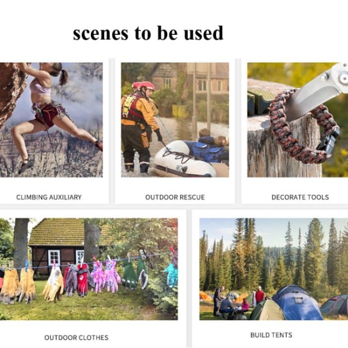 10-adriges 31 m langes Regenschirmseil, Outdoor-Traktionsrettungsbindeseil, Wäscheleine, Zeltseil, Kletterseil, 31m Random Color Delivery – Bild 5