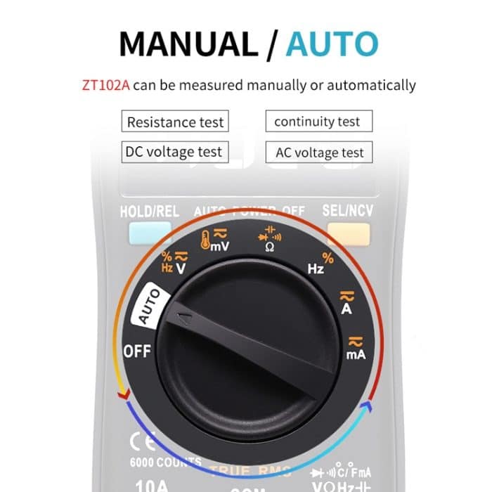 BSDE ZT102A LCD-Anzeige 6000 Wörter Auto Intelligent Getriebe Automatic Range Digital Multimeter – Bild 5