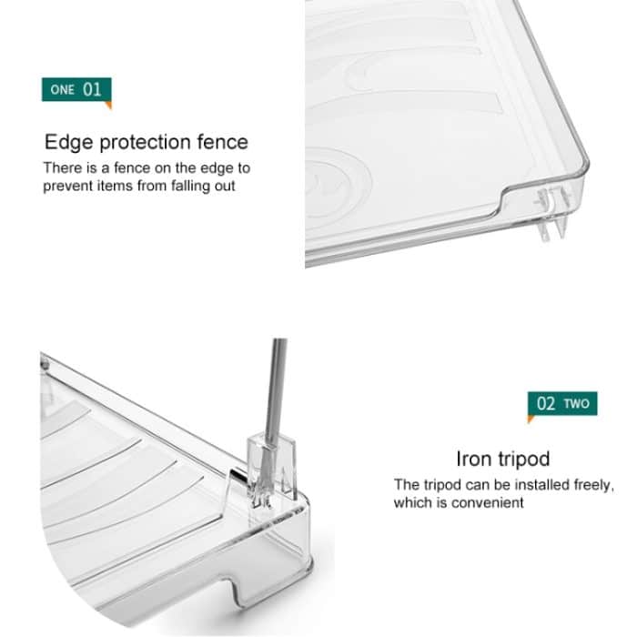 Küchen-Desktop-Garderobe, faltbarer Schrank, Aufbewahrungsregal, White, Transparent – Bild 3