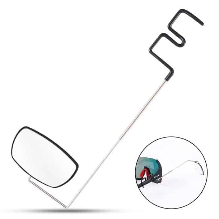 2 Stück WEST BIKING Fahrrad-Reitbrille, Mini-Rückspiegel, mehrfach winkelverstellbarer flacher Spiegel, Helmet Mini  Rearview Mirror – Bild 1