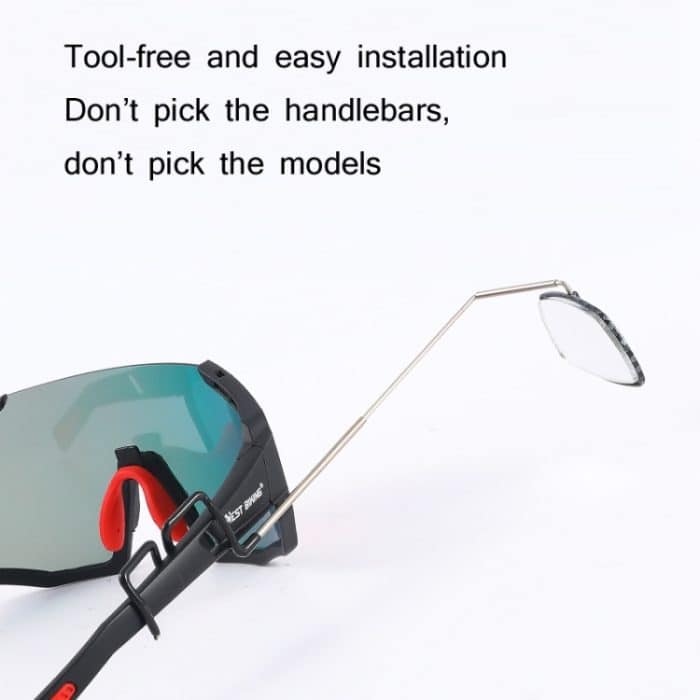 2 Stück WEST BIKING Fahrrad-Reitbrille, Mini-Rückspiegel, mehrfach winkelverstellbarer flacher Spiegel, Helmet Mini  Rearview Mirror – Bild 4