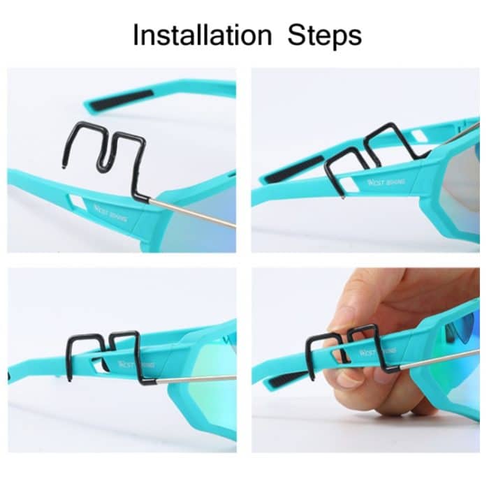 2 Stück WEST BIKING Fahrrad-Reitbrille, Mini-Rückspiegel, mehrfach winkelverstellbarer flacher Spiegel, Helmet Mini  Rearview Mirror – Bild 5