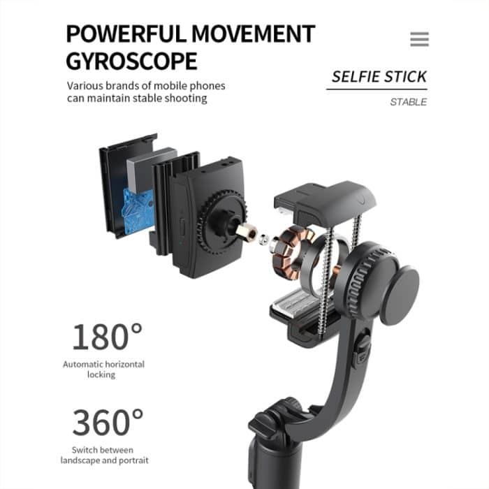 CYKE Q08 Anti-Shake Gimbal Bluetooth Selfie Stick Handheld Telefon Live Stativ, No light Version – Bild 6