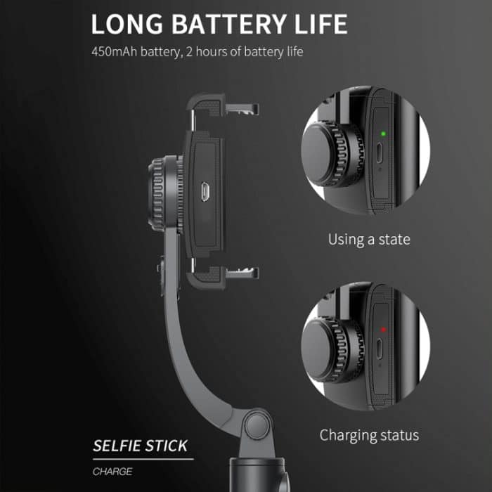 CYKE Q08 Anti-Shake Gimbal Bluetooth Selfie Stick Handheld Telefon Live Stativ, No light Version – Bild 7