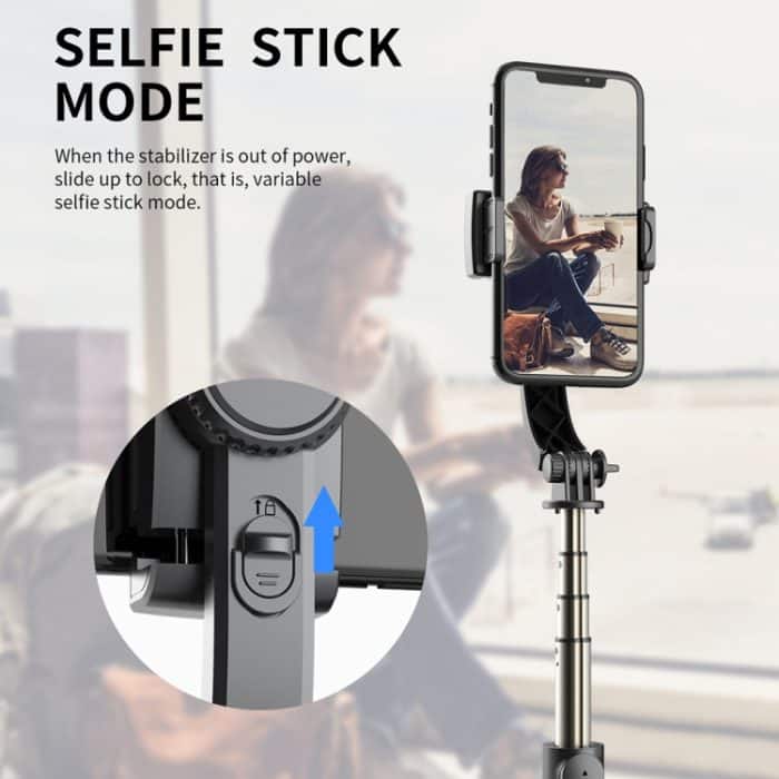CYKE Q08 Anti-Shake Gimbal Bluetooth Selfie Stick Handheld Telefon Live Stativ, No light Version – Bild 9
