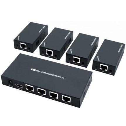 60 m 1x4 HDMI Splitter POC Distribution Extender unterstützt 1080P@60Hz, UK Plug, US Plug, EU Plug, AU Plug