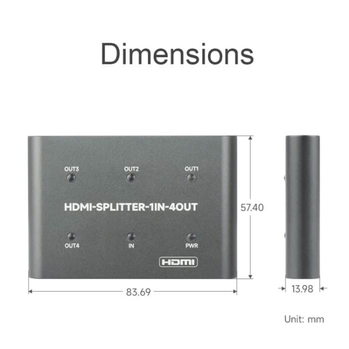 Waveshare 23738 4K HDMI Splitter, 1 In 4 Out, Teilen Sie eine HDMI-Quelle – Bild 3