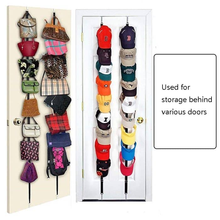 Tür-Hinterhut-Haken-Lanyard, stanzfrei, verstellbarer Tür-Hinterhaken, zum Aufhängen tragbarer Hüte, 20 Clips Type, 10 Clips Type – Bild 6