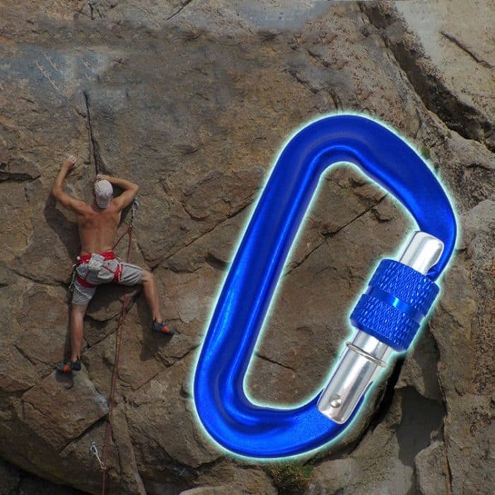 2 Stück AD802N 8cm Aluminiumlegierung Bergsteigen Schnalle D-förmige Rucksack Klettern Outdoor Hängematte Sicherheit Schnalle, Farbe Zufällige Lieferung – Bild 5