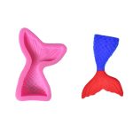5 Stück Mini-Meerjungfrauenschwanz, flüssige Silikonform, Fondant-Backform, Small (Pink) 15-95, Large (Pink) 15-94, Small (Gray) 15-95, Large (Gray) 15-94