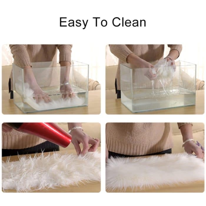 Love Heart Rugs Kunstwolle, Schaffell, haariger Teppich, Kunstbodenmatte, Fell, schlicht, flauschig, weich, Teppich, Tapeten, 40*50cm – Bild 6