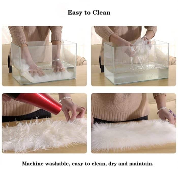 Sofakissen aus reiner echter Wolle, Fell, ganzer Schaffell-Teppich, Fensterdekorationsmatte, 60x90cm, 65x100cm – Bild 7