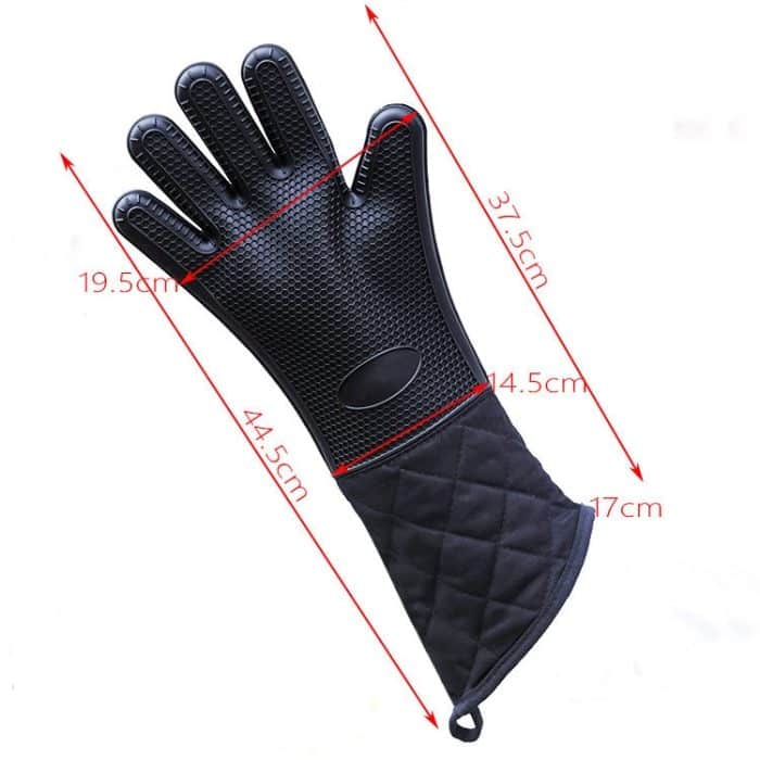Erweiterte rutschfeste Silikonhandschuhe, beständig gegen hohe Temperaturen, isolierte Mikrowellenherde, Verbrühungsschutzhandschuhe, Extended Silicone Gloves – Bild 3