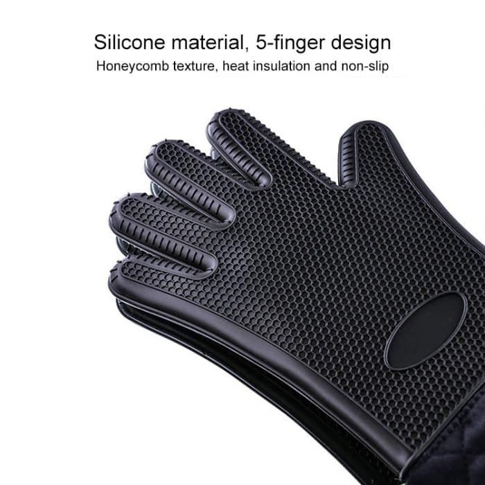 Erweiterte rutschfeste Silikonhandschuhe, beständig gegen hohe Temperaturen, isolierte Mikrowellenherde, Verbrühungsschutzhandschuhe, Extended Silicone Gloves – Bild 5