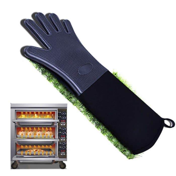 Erweiterte rutschfeste Silikonhandschuhe, beständig gegen hohe Temperaturen, isolierte Mikrowellenherde, Verbrühungsschutzhandschuhe, Extended Silicone Gloves – Bild 7